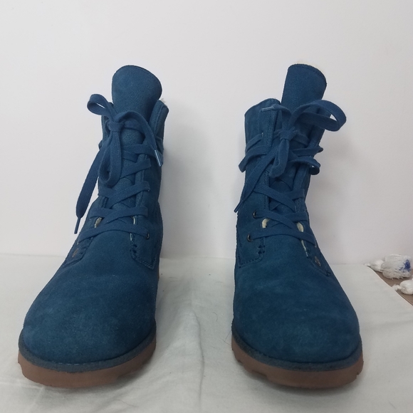 BearPaw Krista Winter Boot Blue Suede 7 NWOB - Picture 5 of 8